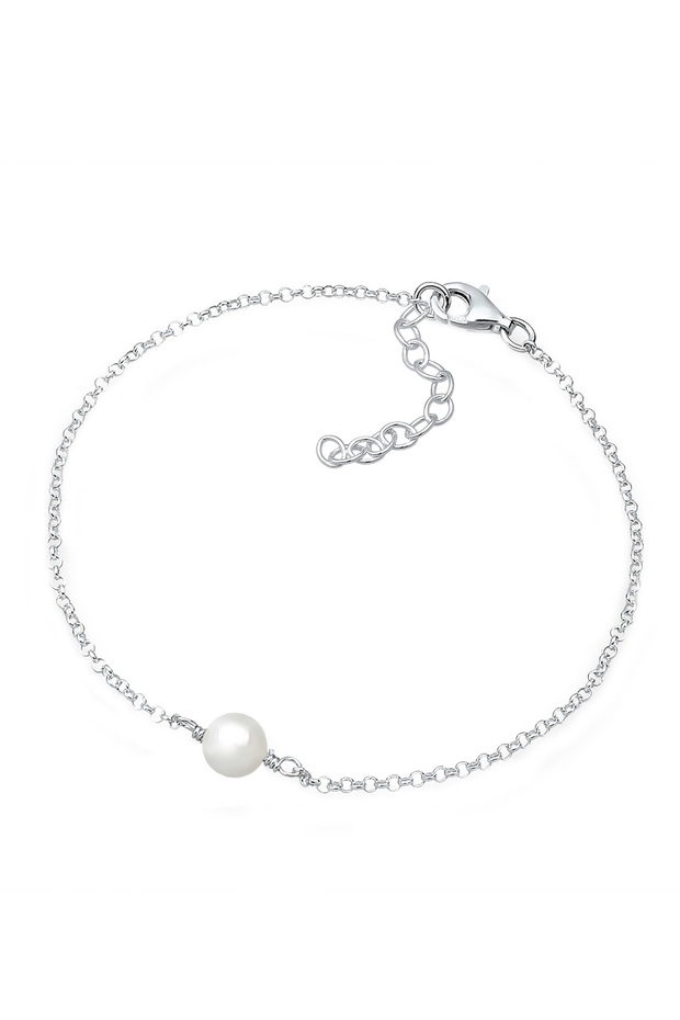 Elegantný dámsky náramok s perlou mušľového jadra zo striebra 925 - 2