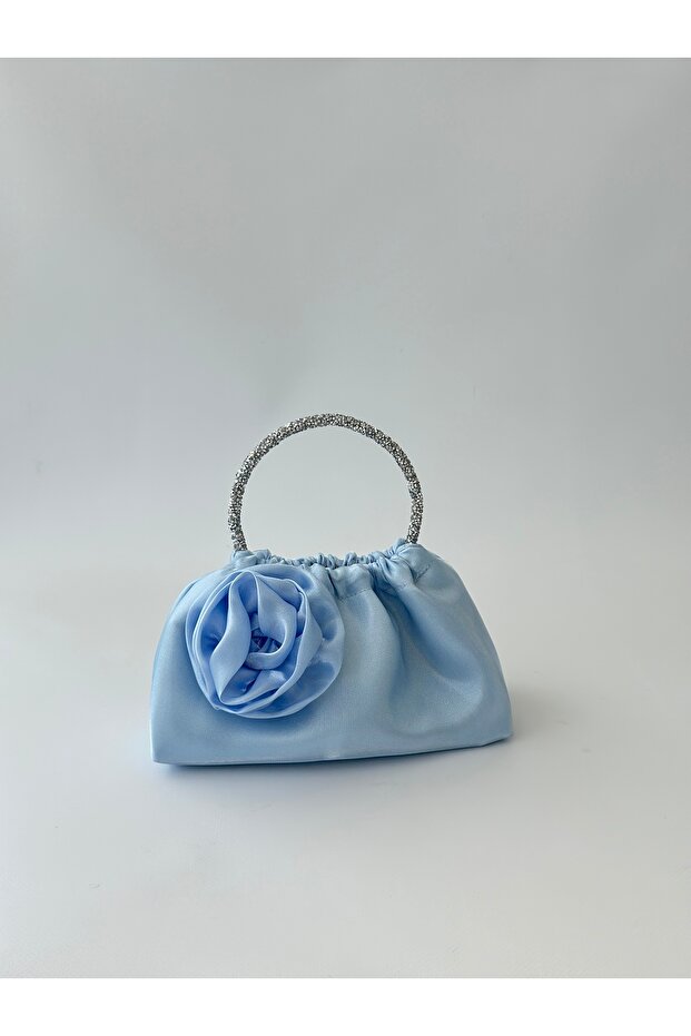 Copy - Shiny Satin Rose Portfolio Evening Dress Handbag