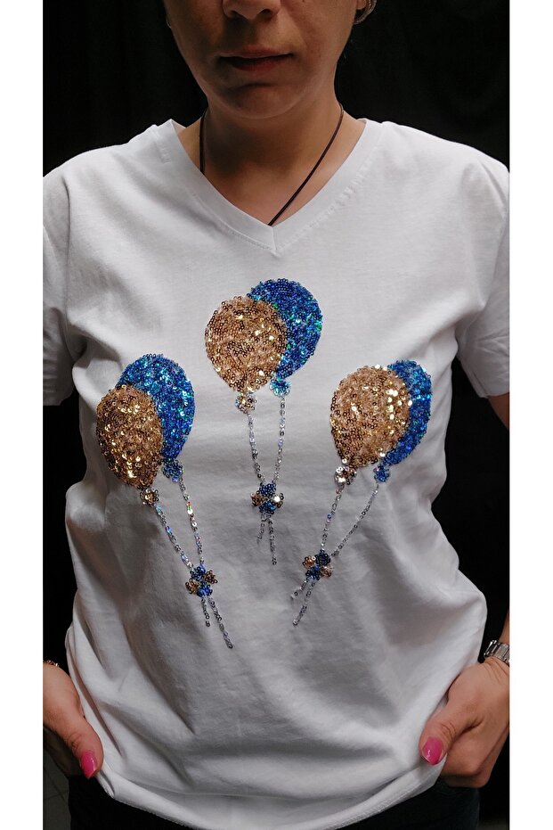 Pullu desenli bluz - 2