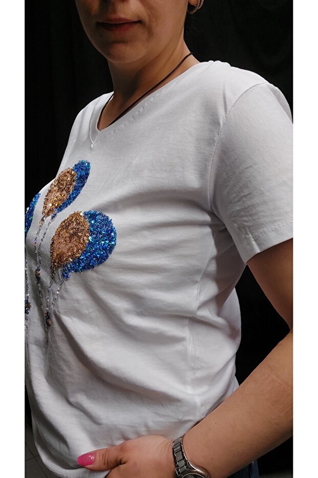 Pullu desenli bluz - 3