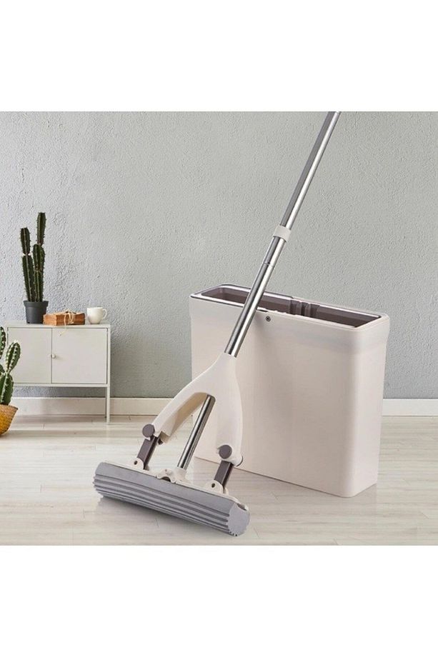 Sünger Mop Sıkmalı Kovalı Kelebek Mop Yüksek Emiş Güçlü Sünger Toplam 3 Paspaslı - 4