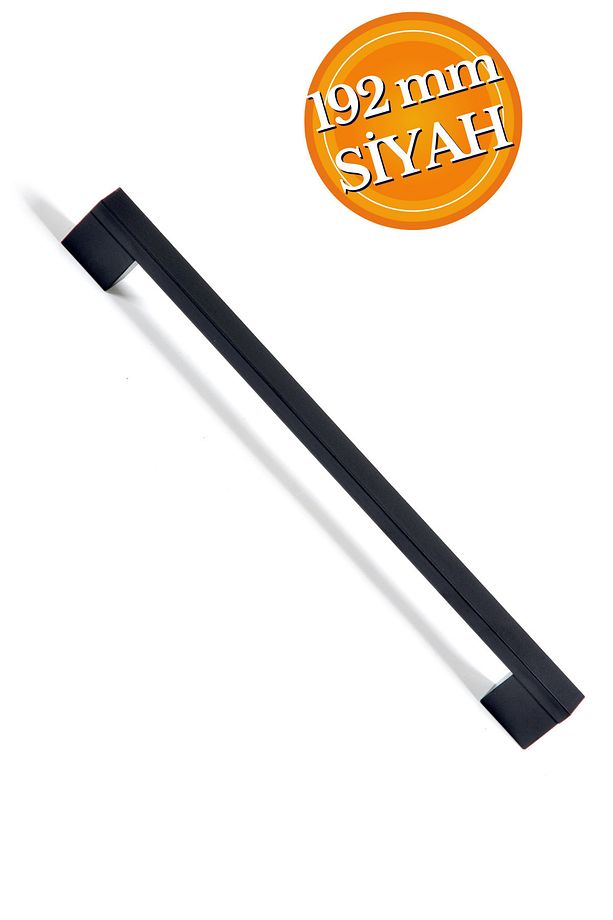 Köprü Mutfak Kulbu Çekmece Dolap Kulpu Metal Kulp Mobilya Dolabı Kulpları 192 mm Siyah(1 Adet) - 1