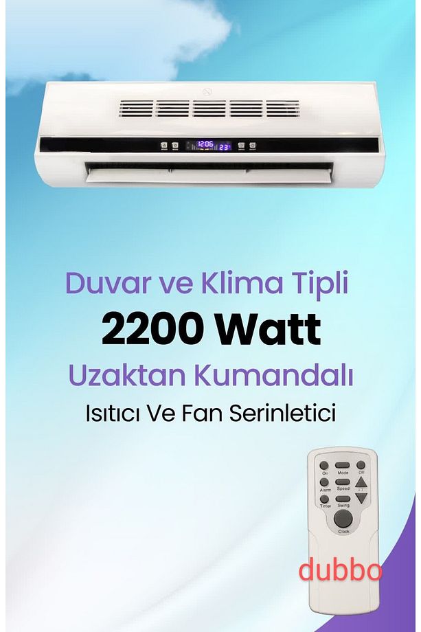 Kılimat Dubbo Ptc. Vantilatör Ve Isıtıcı Uzakdan Kumandalı* Duvar Tipi **hediyelidir** - 3