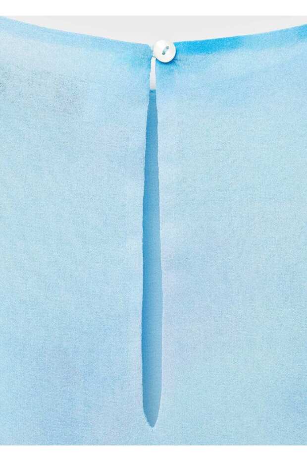 Çiçekli bağ detaylı bluz - 6