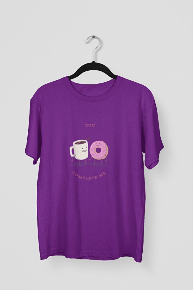 Men/Women -You Complete Me- Transfer Printed Round Neck Short Sleeve Tee