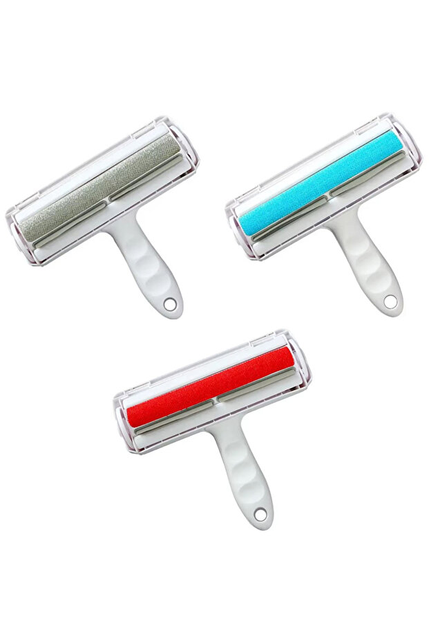 Animal Hair Collection Brush, Empty Button, Rectangular Shape, Red - 5