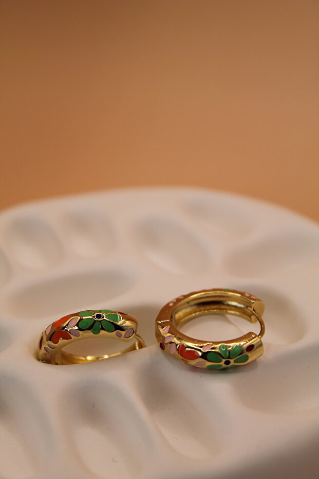 الملونة زهرة نمط الأقراط الصغيرة - 1