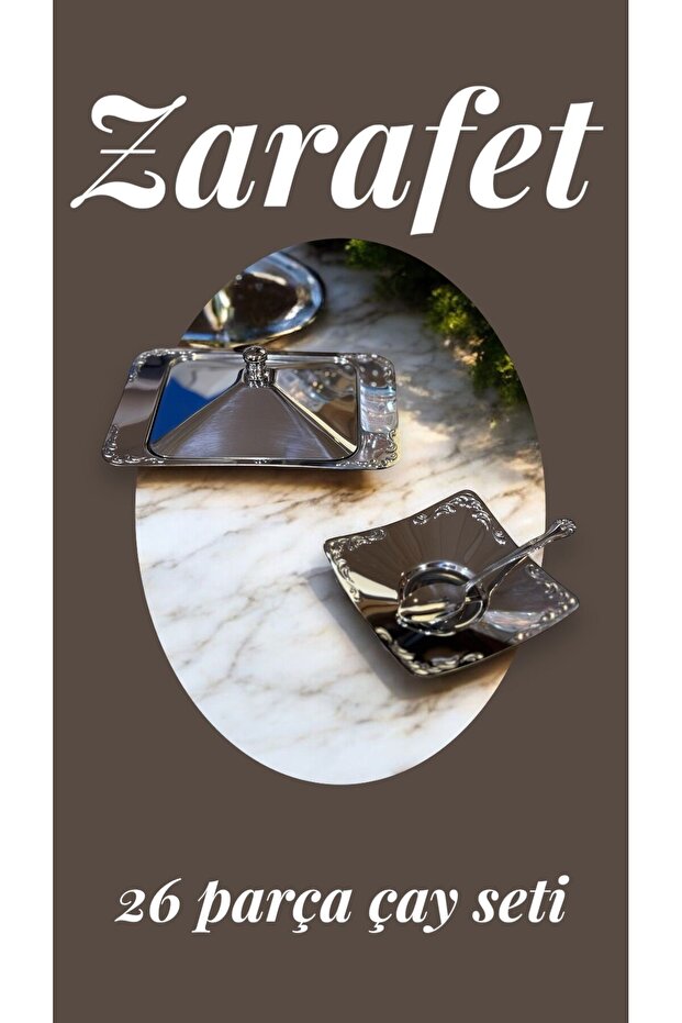 lalezar çay tabak şekerlik kaşık seti - 26 parça çay seti - 4