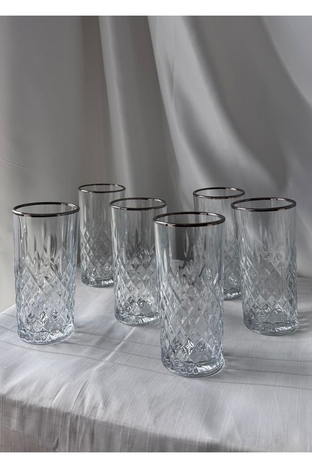Set of 6 Lara Platinum Soft Drink Glasses