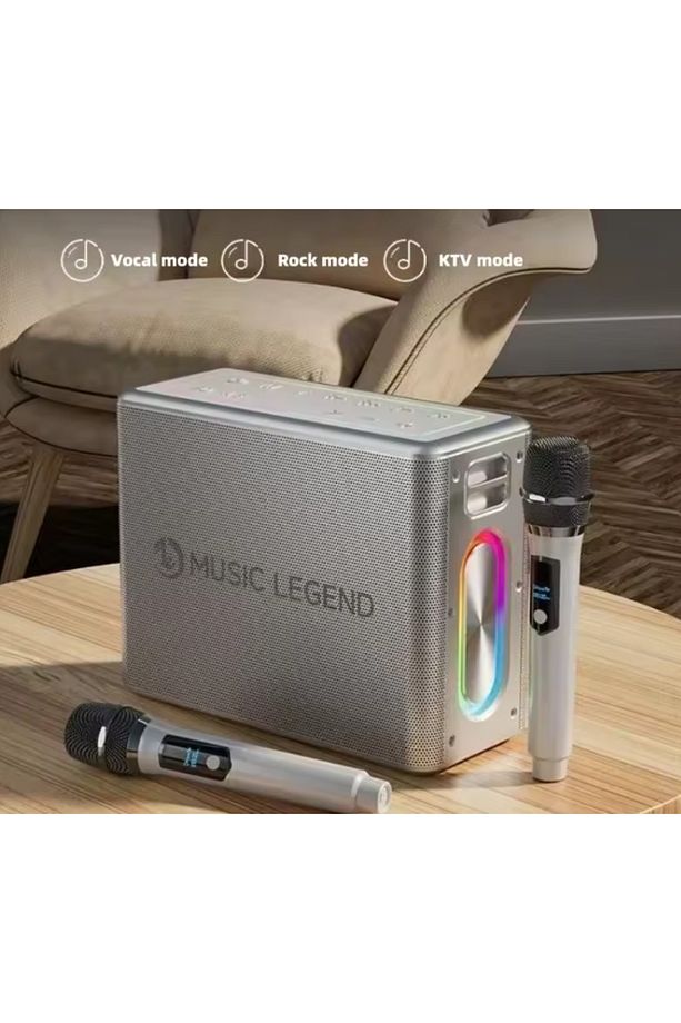 NT-BTS07 300W Bluetooth Hoparlör | 2 Mikrofonlu Karaoke Seti - 3