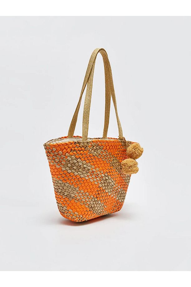 LCW ACCESSORIES Karişik Desenli Hasır Kadın Omuz Çantası - 5