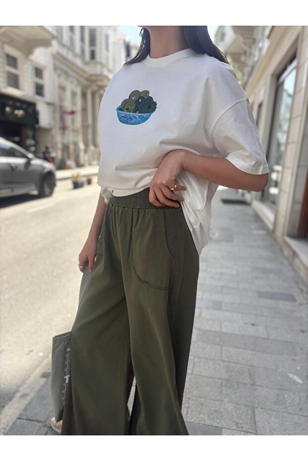 Women's Cotton Elastic Wide Leg Summer Trousers