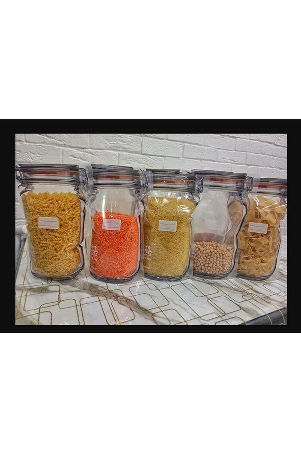 10 Adet BÜYÜK BOY 17,5x27 cm Kilitli Kavanoz Poşet Buzdolabı Poşeti Kurabiye çerez Poşeti - 7