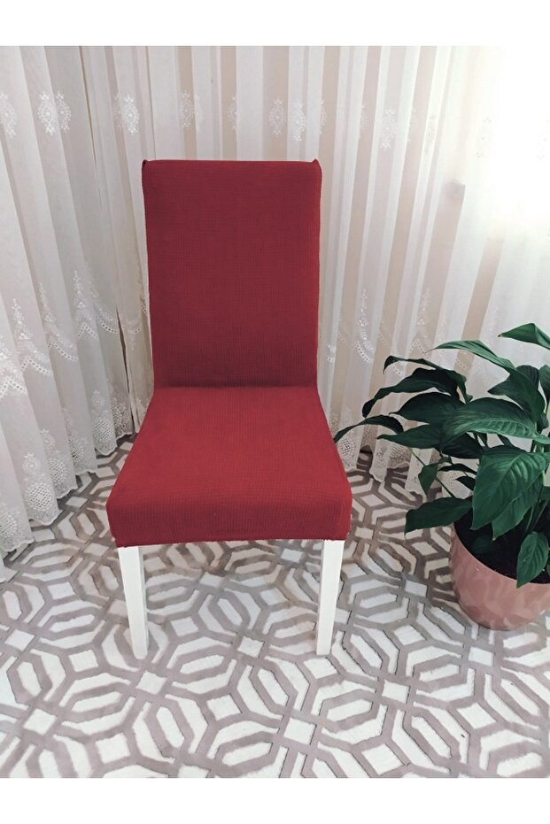 likrali sandalye kılıfı, lastikli esnekli sandalye örtüsü pitikare desen 1 adet - 1