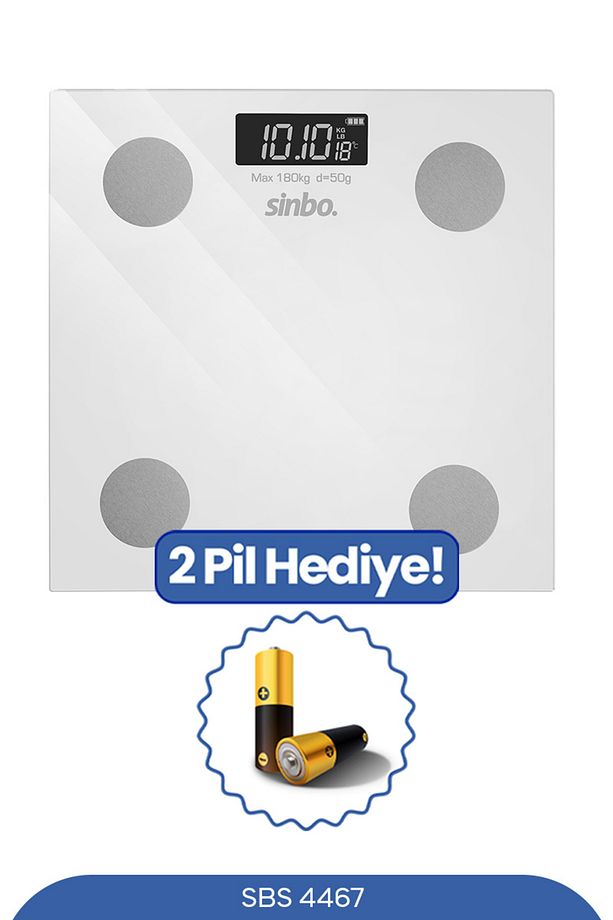 Sbs-4467 Bluetooth Dijital Yağ Su Kas Vücut Kitle Endeksi Kilo Ölçer Tartı Baskül - 28 Cm - 3