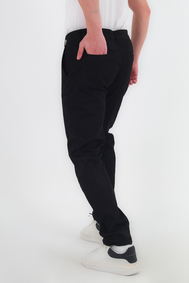 Siyah Slim Fit Basic Chino Esnek Gabardin Pantolon TMNSS25PL00018 - 10