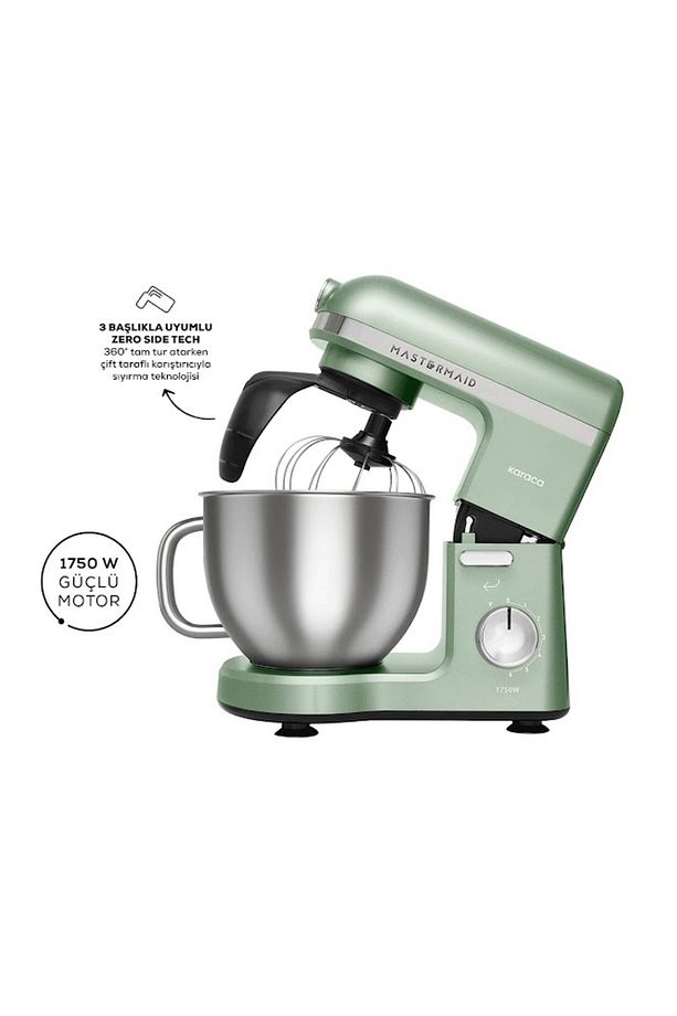 Mastermaid Chef Pro Çift Kollu Stand Mikser Soft Green 1750W - 1