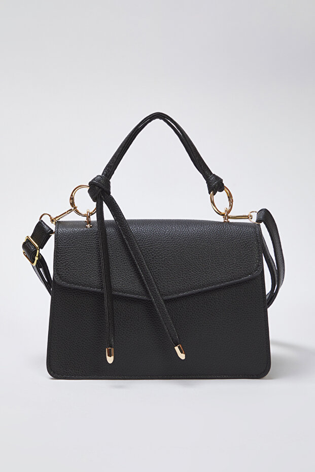 Czarna torebka damska z krzyżowymi paskami Mini Boy Mini City TAKSS25OC00007 - 3