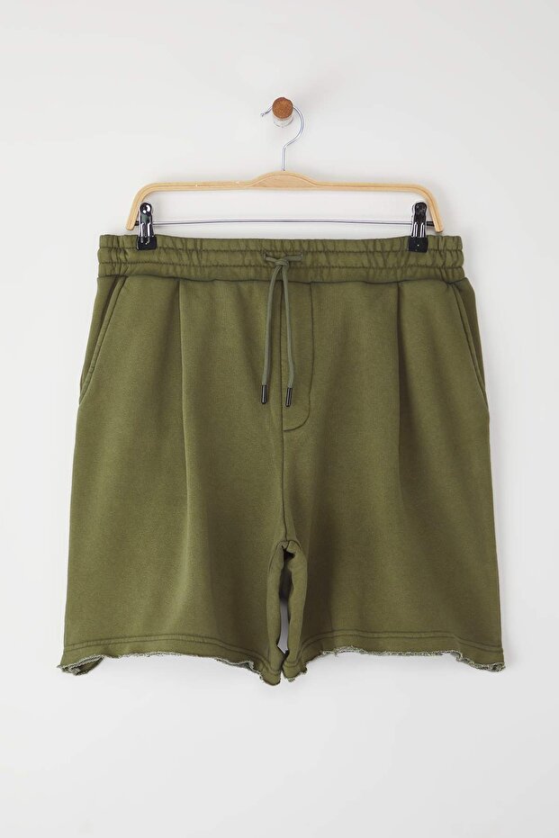 Yeşil Oversize/Geniş Kesim Dikiş Detaylı Şort & Bermuda TMNSS25SR00057 - 6