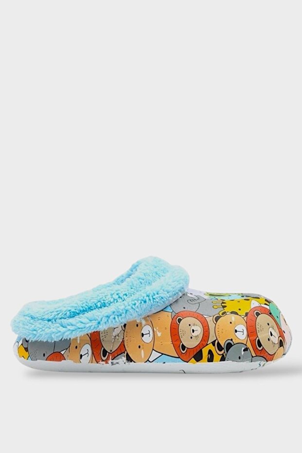Fur Inside, Eva Outside, Children's Home Nursery School Street Slippers Blue