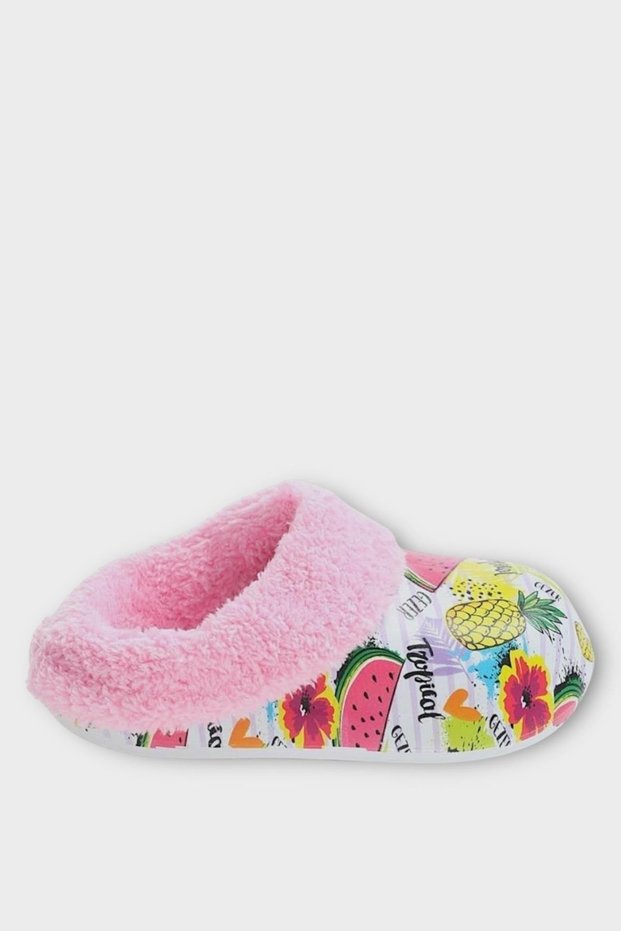 Fur Inside, Eva Outside, Children's Home Nursery School Street Slippers Pink