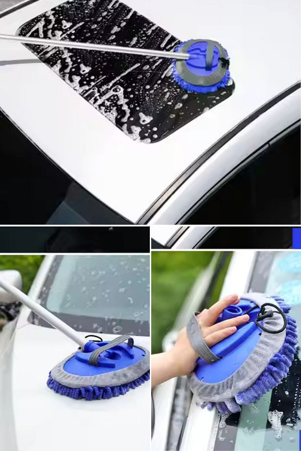 Basınçlı Yıkama Pompası, Mikrofiber Oto Yıkama Fırçası ve Araba Silme Bezi 3'lü Yıkama Seti - 4