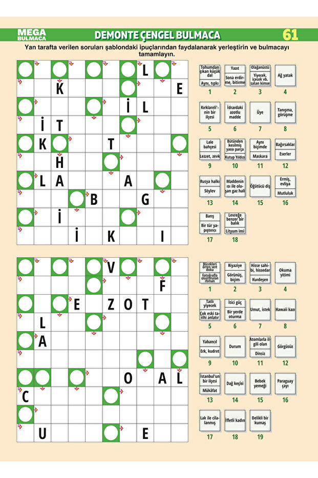 Çengel Bulmaca 010 - 5
