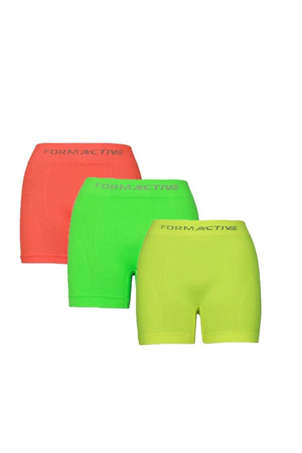 Dikişsiz Microfiber Likralı Erkek Boxer 3lü Set Neon - 1
