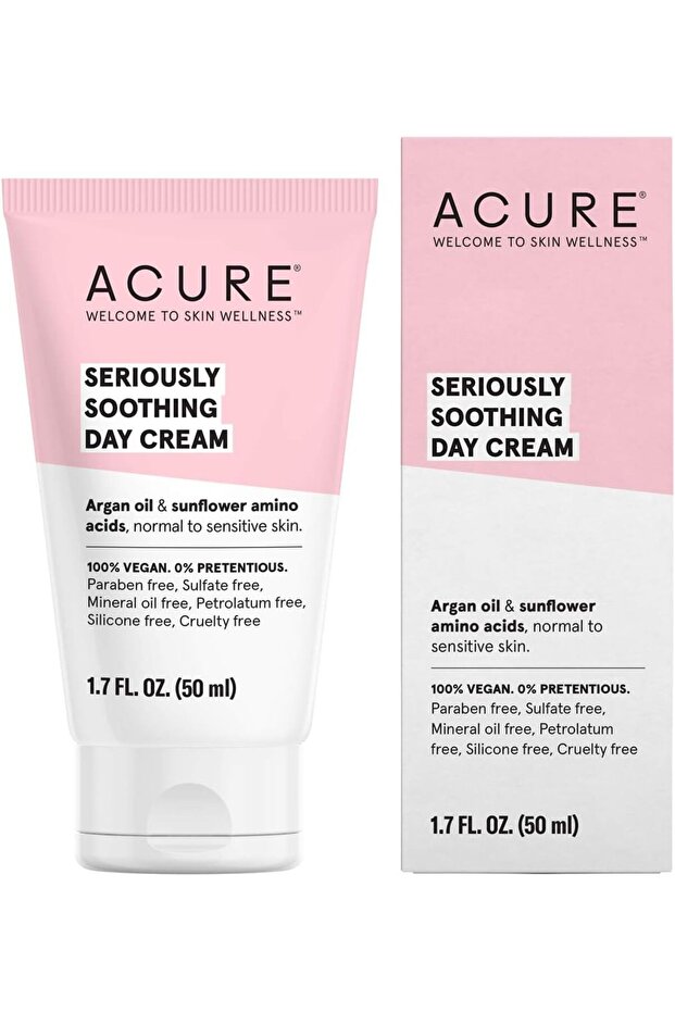 Acure Seriously Soothing Day Cream | 100% Vegan | For Dry to Sensitive Skin | Argan Oil, Sunflower A