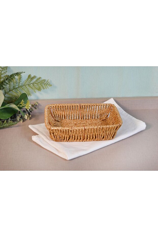 Small Rectangular Wicker Braided Bread Basket Decorative Basket 700670 - 2
