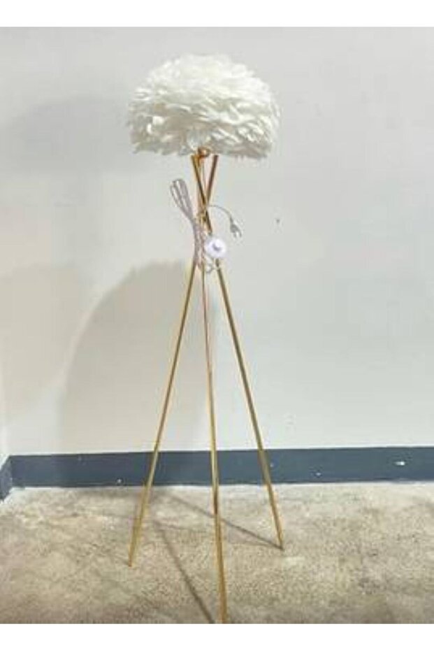 White feather lighting stand - 2