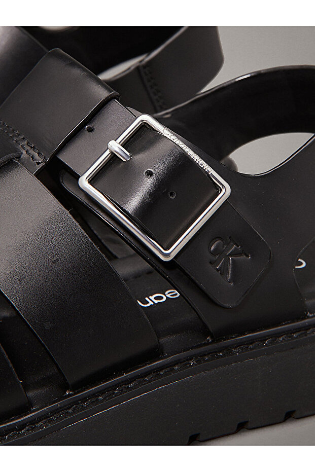 Kadın Siyah Düz Sandalet - 6