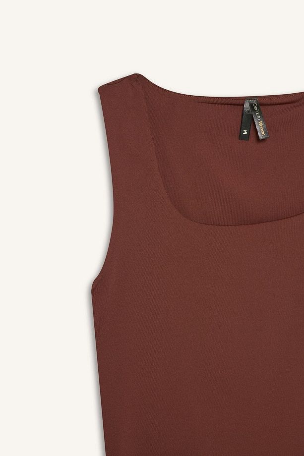 Slim Fit Dar Kesim Basic Düz Kare Yaka Atlet C2622ax25sp - 8