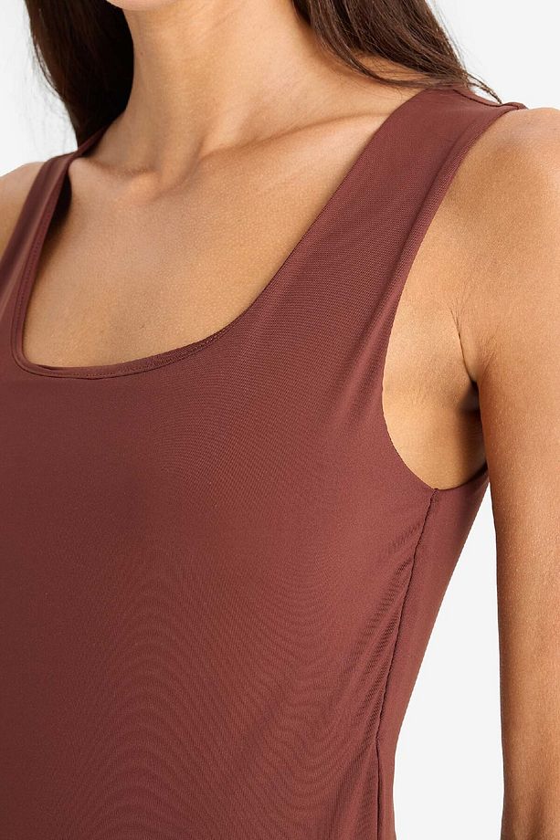 Slim Fit Dar Kesim Basic Düz Kare Yaka Atlet C2622ax25sp - 5