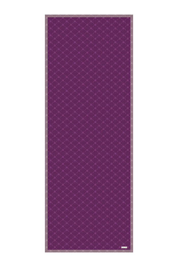 شال حريري بنمط حرف واحد فقط باللون الأرجواني - 4