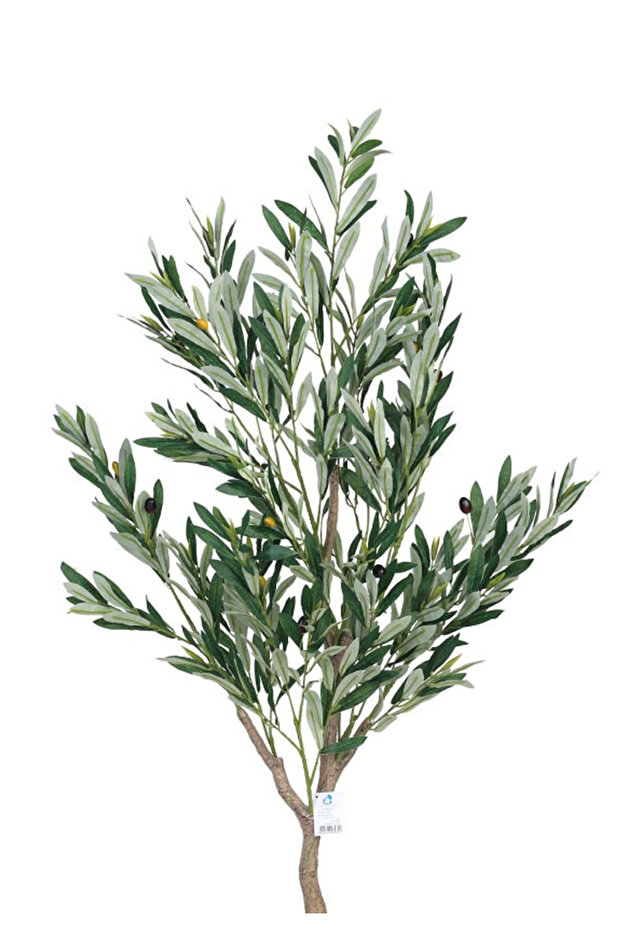 Artificial olive tree with a round plastic stand - 3