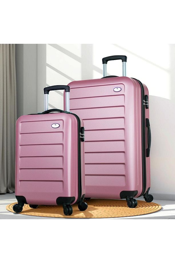 Ruby Abs Kabin Ve Büyük Boy Rose Gold 2'li Valiz Seti - 1