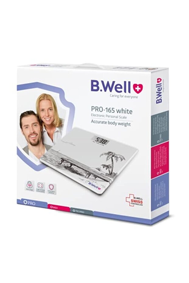 B.Well PRO-165 Electronic Personal Weighing Scale (White)