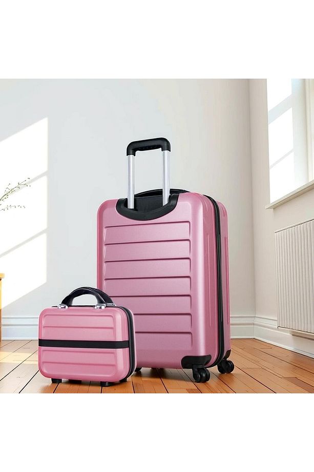 Ruby Abs Orta Ve Makyaj Boy Rose Gold 2'li Valiz Seti - 2