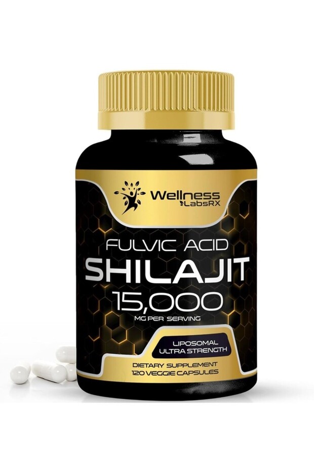 Wellnees Labsrx Shilajit Pure Himalayan Organic 15,000 Mg 120 Veggie Capsules