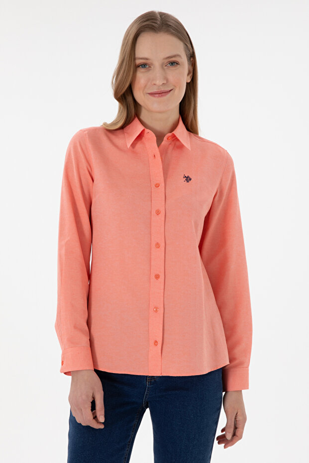 Women's Pomegranate Flower Long Sleeve Basic Shirt 50307726 -Vr039