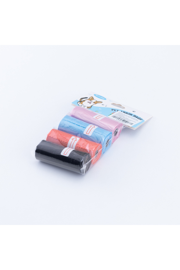 4 rolls of cat, dog feces poop bags