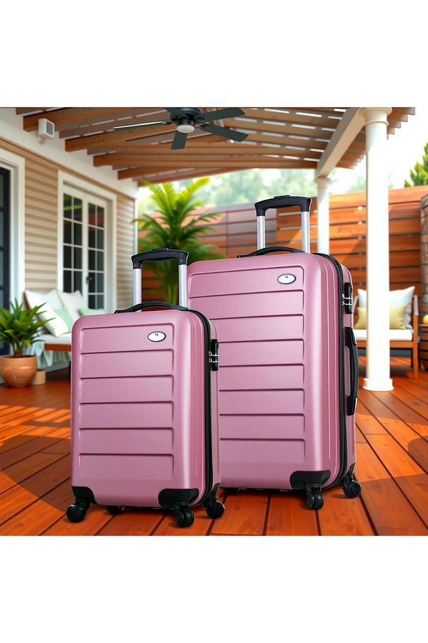Ruby Abs Kabin Ve Orta Boy Rose Gold 2'li Valiz Seti - 1