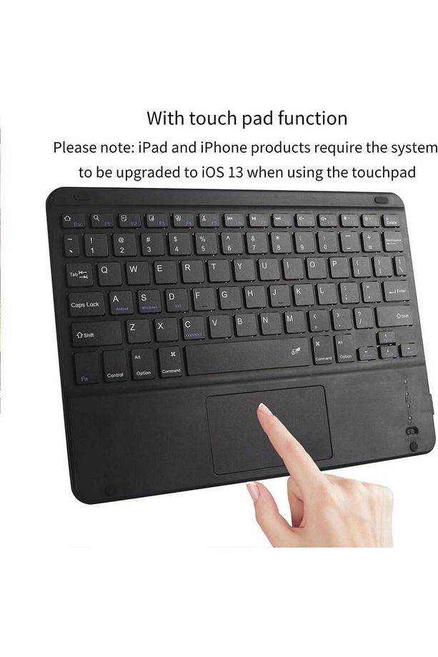 Bluetooth Kablosuz Klavye | Touchpadli, Tüm Tablet ve Telefon Uyumlu, iOS Android Windows Destekli - 6