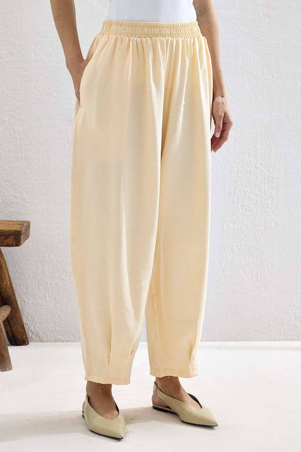 Basic Oversize Krem Pantolon Takım - 9