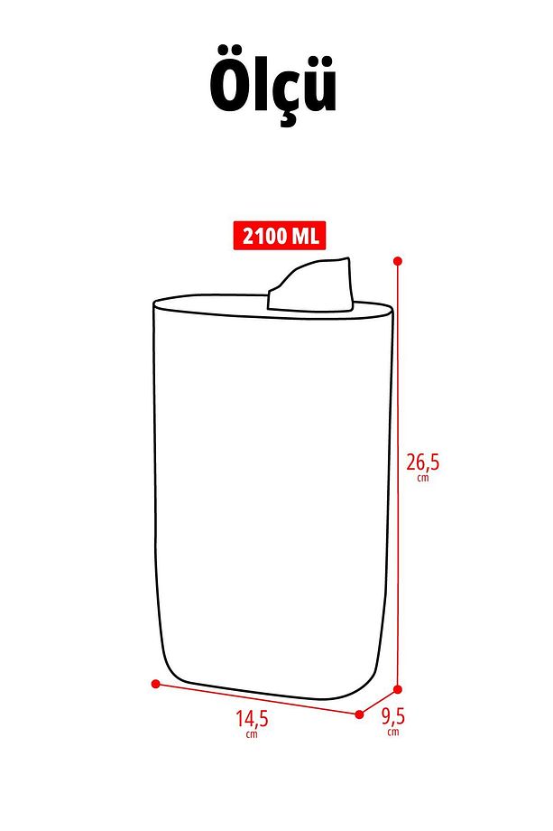 Silikon Kapaklı Ölçekli Toz Sıvı Tablet Deterjan Saklama Kabı Kutusu 2100 Ml 2 Adet - 3