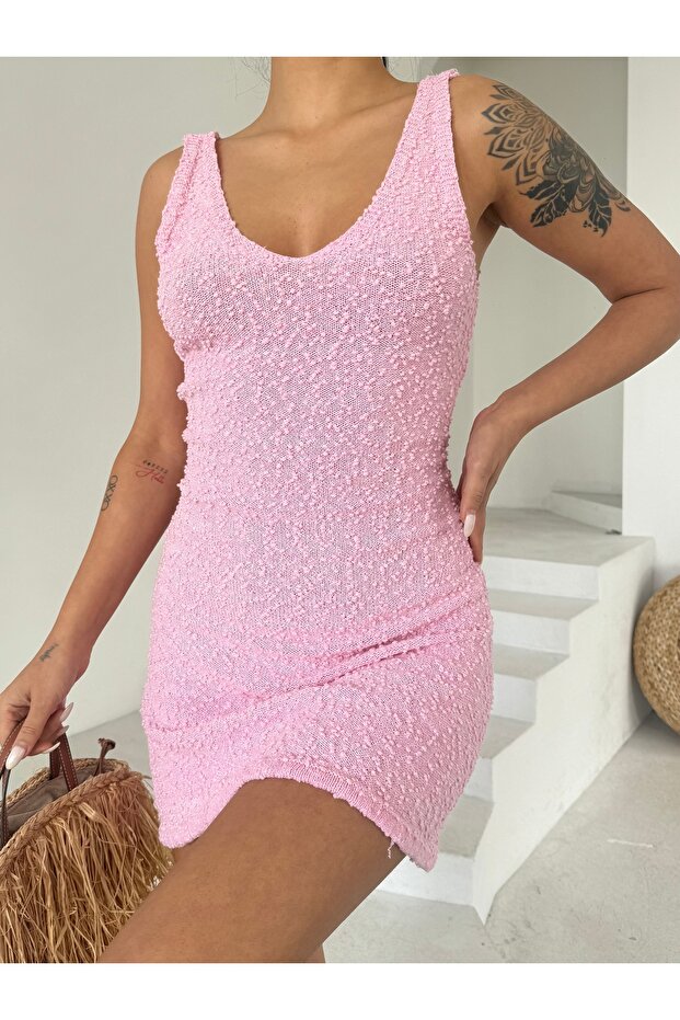 Women's Low-Cut Patterned Mini Dress