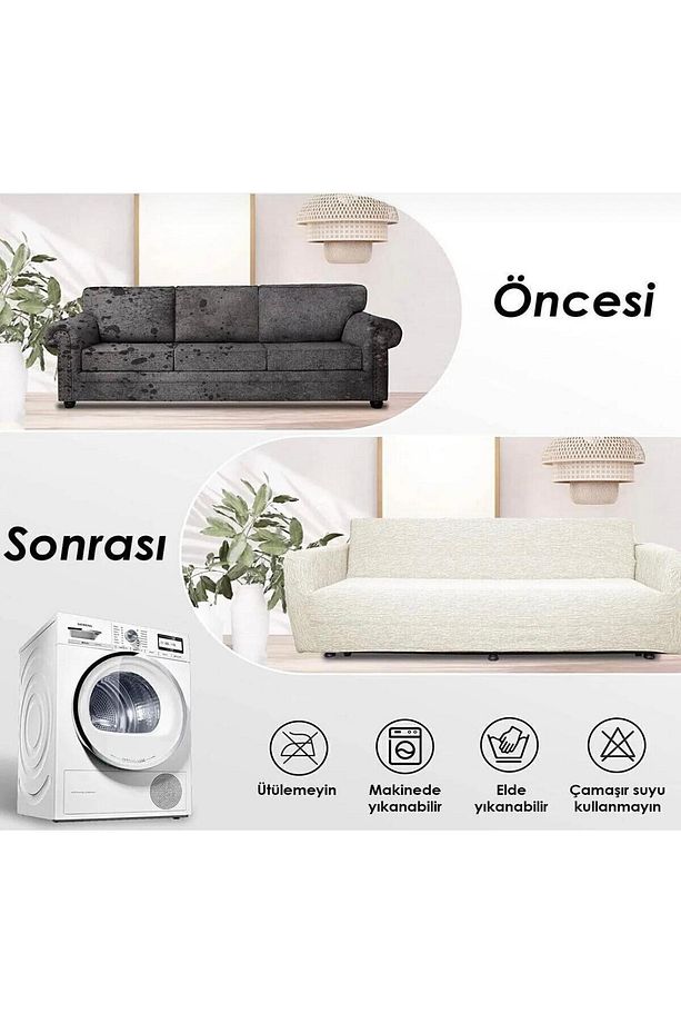 Geçirmeli Koltuk Örtü Seti 3+3+3 - 2