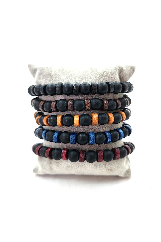 Flexible Medical Natural Wood Glass Bracelet