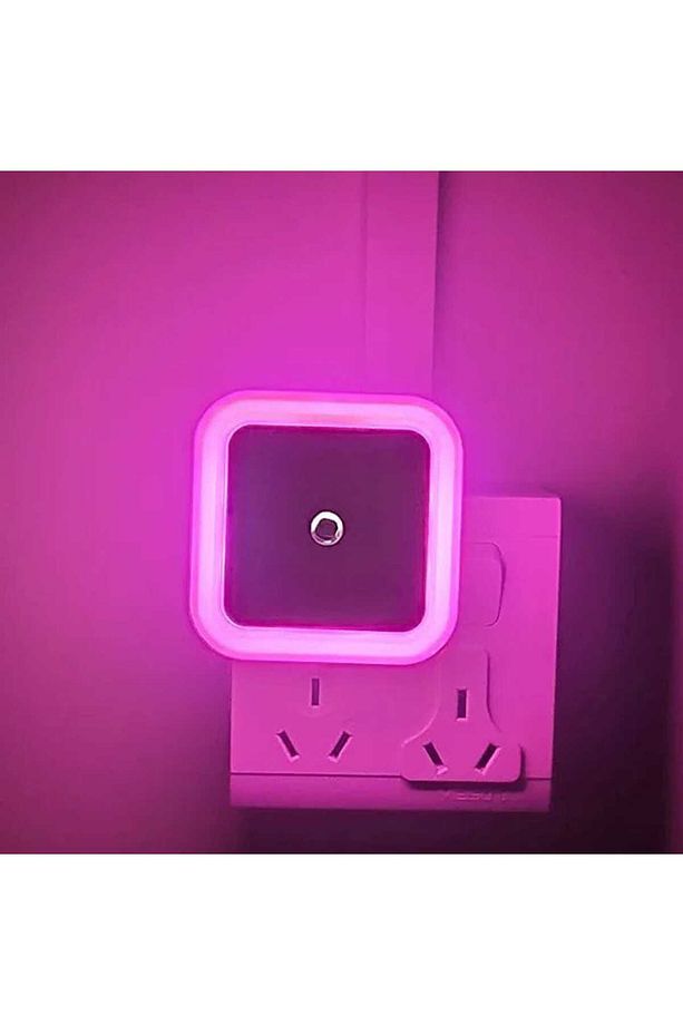 Fotoselli Led Gece Lambası, Pembe Renk Sensörlü Gece Lambası, 1 Watt Pembe Renk Led Gece Lambası - 2
